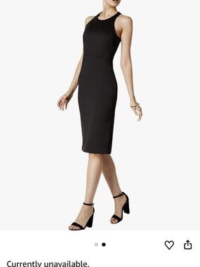 Bar III Sleeveless Black High Neck Midi Sheath Cocktail Dress